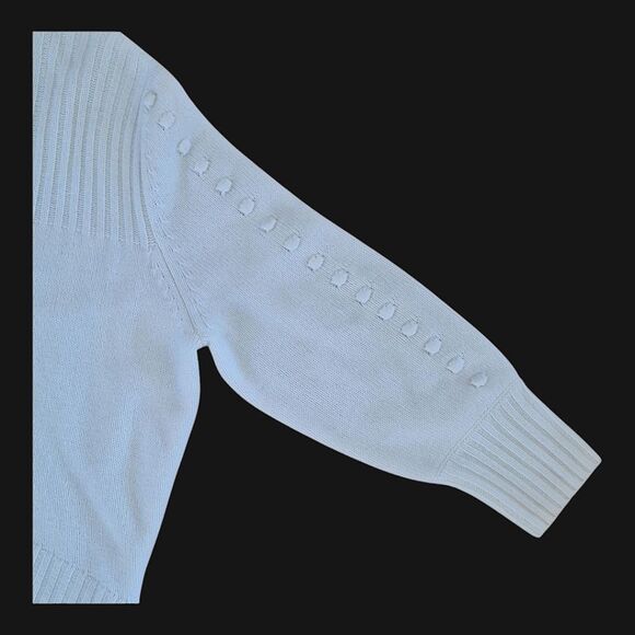 NOTSHY Cashmere France Sweater Jumper Nupp Stitch Cable Knit Cream L Relaxed Fit - Picture 7 of 16